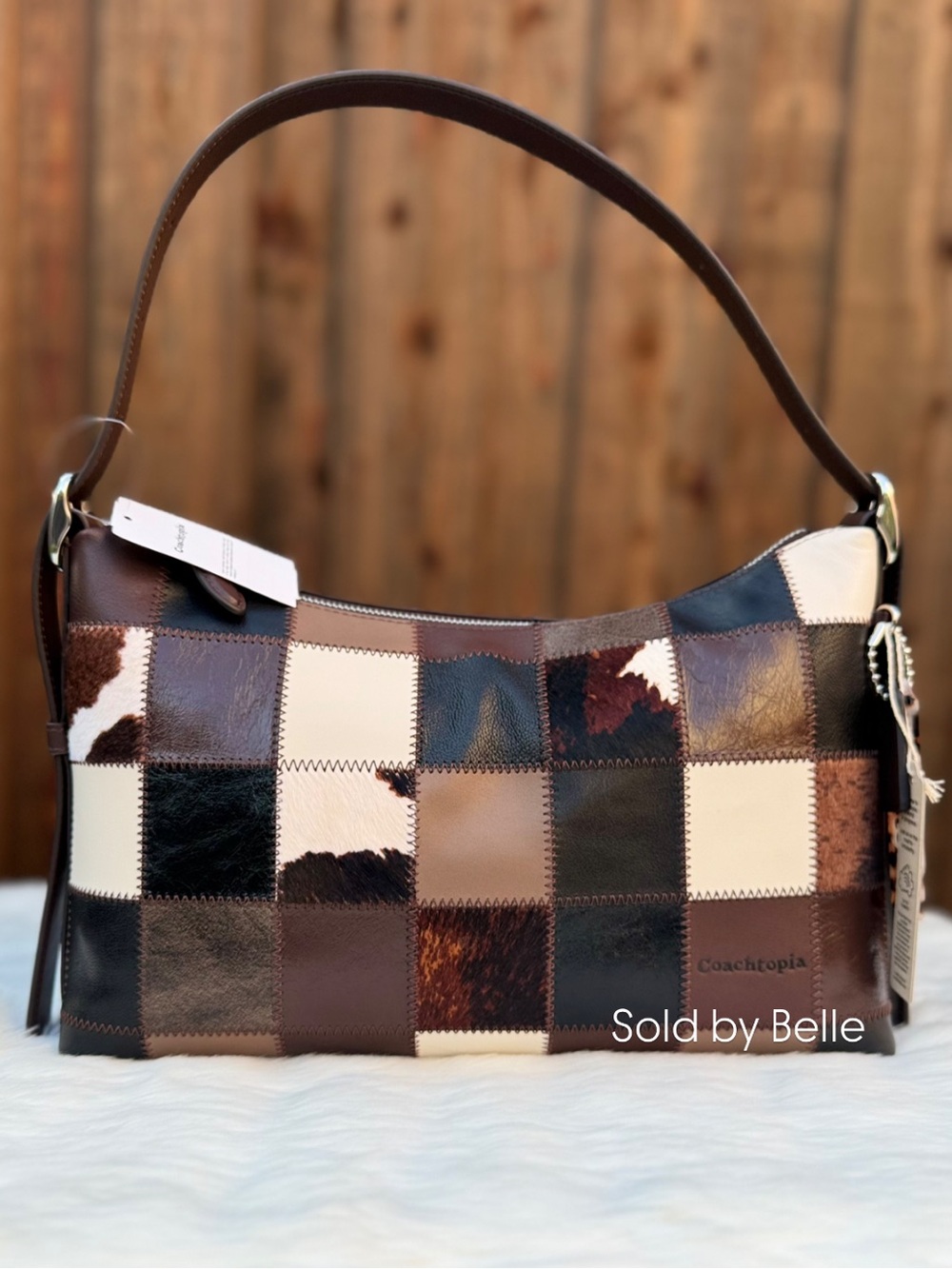 NWT Coachtopia Alter Ego Checkerboard Slouchy Shoulder Bag